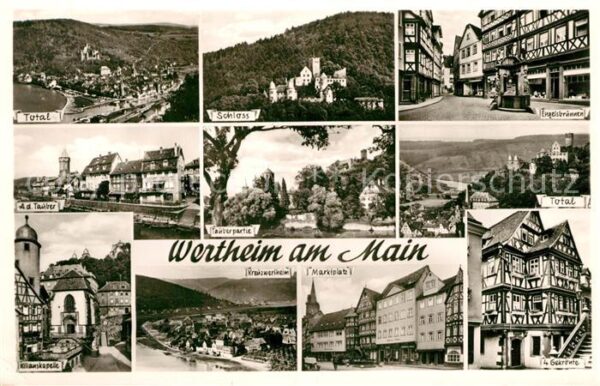 Wertheim Main Totalansicht Schloss Engelsbrunnen Taub