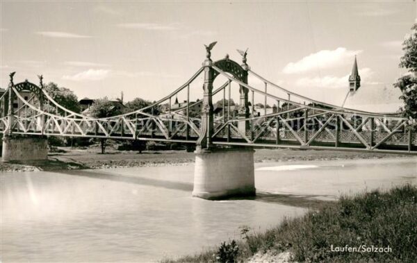 Laufen Salzach Partie am Fluss Brücke