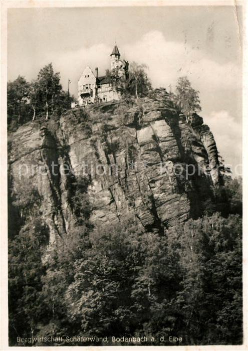 Bodenbach-Tetschen Boehmen Bergwirtschaft Schäferwand Felsen Erzge