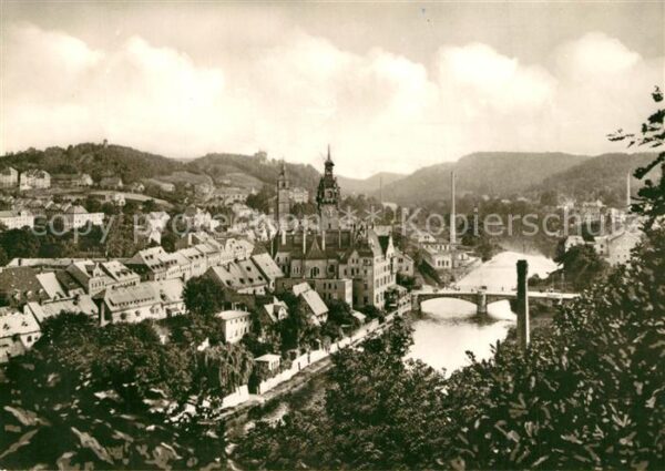 Waldheim Sachsen Stadtpanorama mit Zschopau