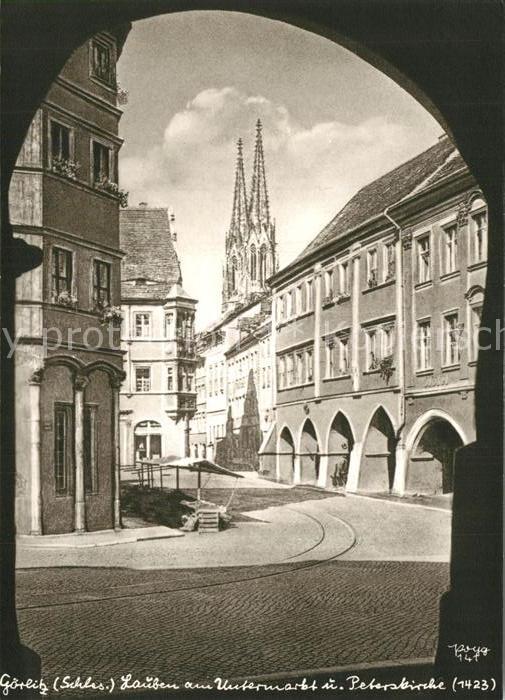 Goerlitz Niederschlesien Lauben am Untermarkt und Peterskirche H