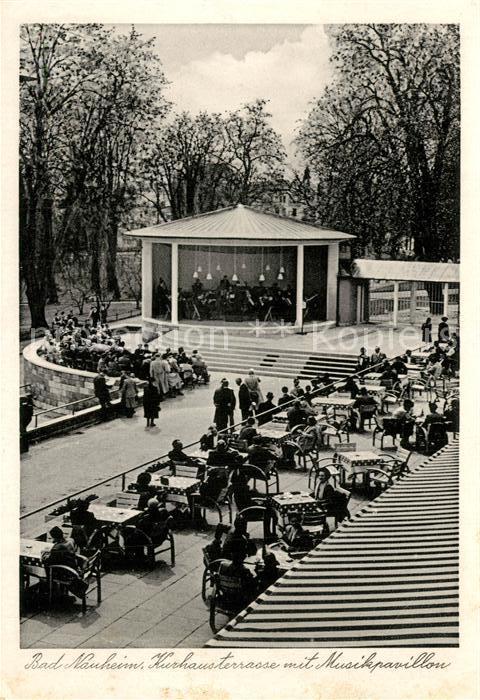Bad Nauheim Kurhausterrasse mit Musikpavillon Kurko