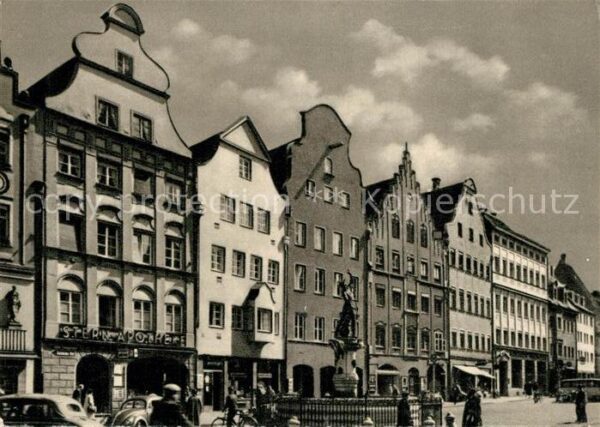 Augsburg Merkurbrunnen Maximilianstrasse Giebelh