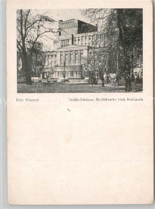 Teplitz-Schoenau Teplice Stadttheater vom Stadtpark