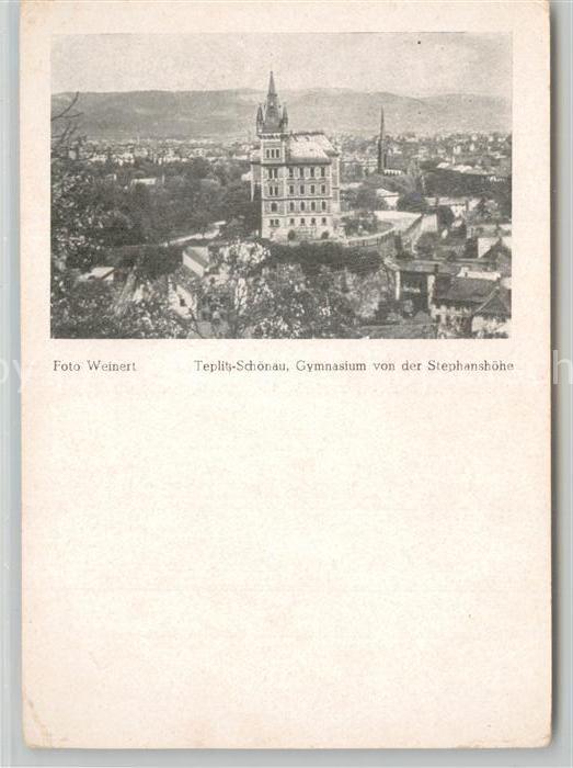 Teplitz-Schoenau Teplice Gymnasium von der Stephanshöhe
