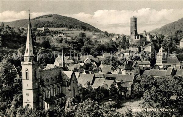 Eppstein Taunus Teilansicht Luftkurort mit Kirche und B