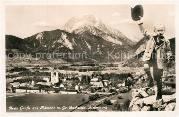 Admont Steiermark Panorama mit Grossem Buchstein Junge mi