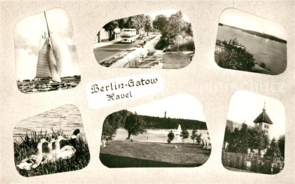 Gatow Berlin Partie an der Havel Segelboot Badestran