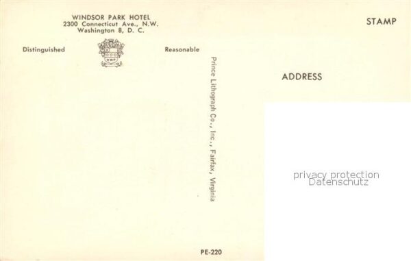 Washington DC Windsor Park Hotel Illustration Künstle – Bild 2