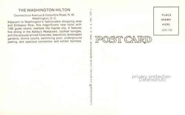 Washington DC Hilton Hotel Illustration Künstlerkarte – Bild 2