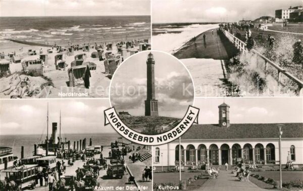 Norderney Nordseebad Nordstrand Sturmflut Leuchtturm Dampfer