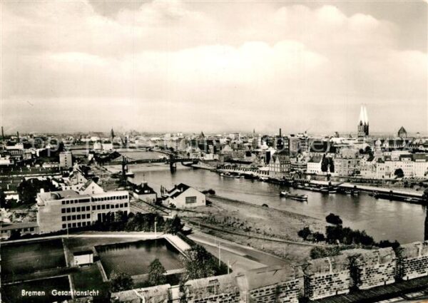Bremen Stadtpanorama Blick über die Weser