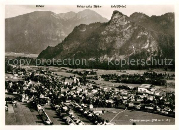 Oberammergau Gesamtansicht mit Alpenpanorama Flieger
