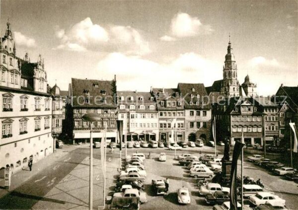Coburg Marktplatz Morizkirche Kupfertiefdruck