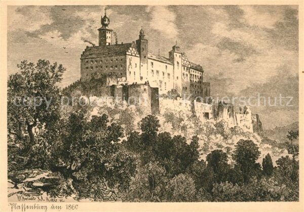 Kulmbach Plassenburg um 1860 nach Holzschnitt vo