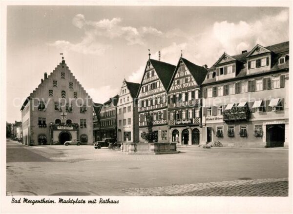 Bad Mergentheim Marktplatz Rathaus Brunnen Fachwerhäuse