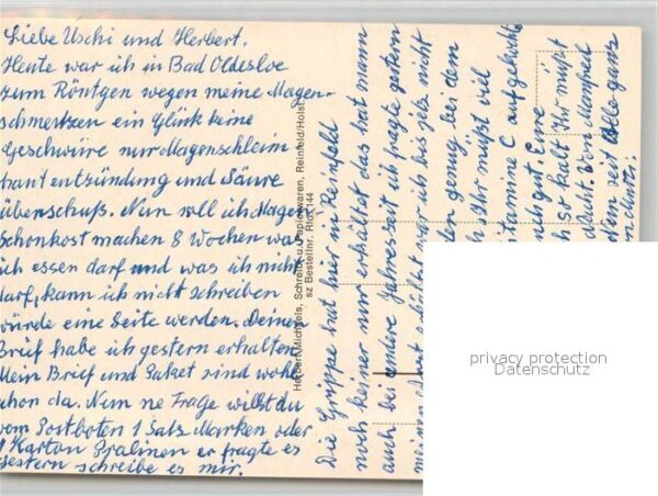 Reinfeld Holstein Erholungsheim Liegekur Gedicht Partie a – Bild 2