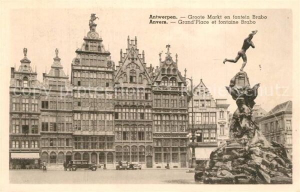 Anvers Antwerpen Grande Place et Fontaine Brabo