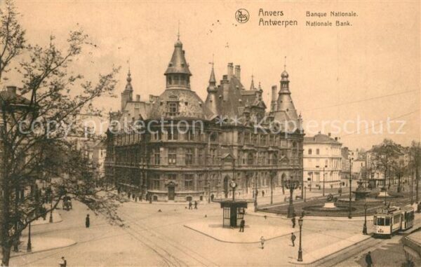 Anvers Antwerpen Banque Nationale Tram Nationalbank Stra
