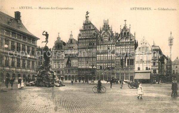 Anvers Antwerpen Fontaine Brabo Monument et Maisons des