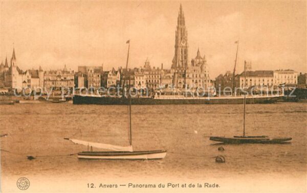 Anvers Antwerpen Panorama du Port et de la Rade Cathedra