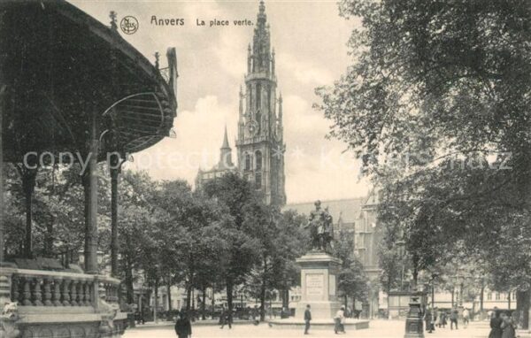 Anvers Antwerpen Place Verte et la Cathedrale