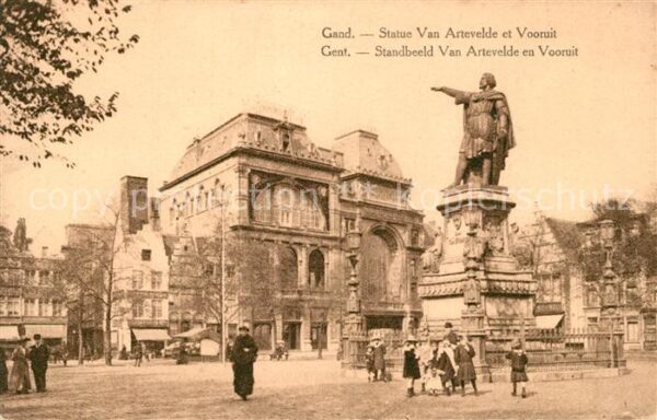 Gand Belgien Statue Van Artevelde et Vooruit Monumen