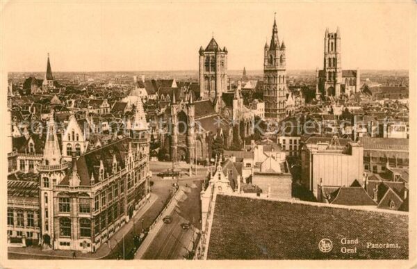 Gent Gand Flandre Stadtpanorama mit Kirchen