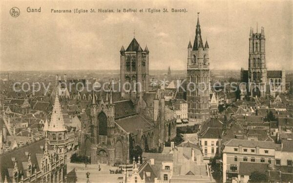 Gand Belgien Stadtpanorama mit Kirchen