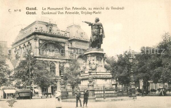 Gand Belgien Monument Van Artevelde Marché du Vendre