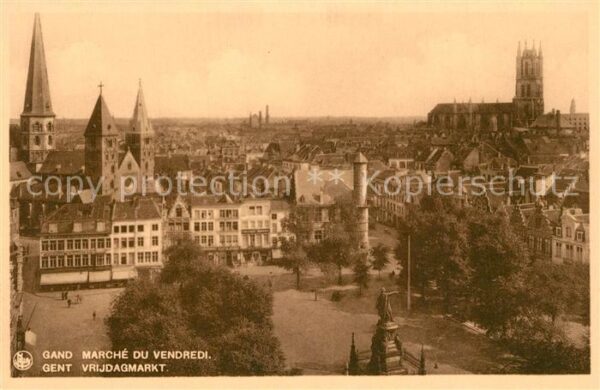 Gand Belgien Marché d Vendredi Monument Eglise