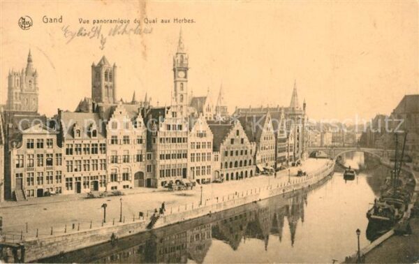 Gand Belgien Vue panoramique du Quai aux Herbes