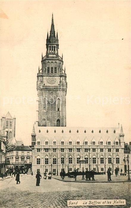 Gand Belgien Le Beffroi et les Halles