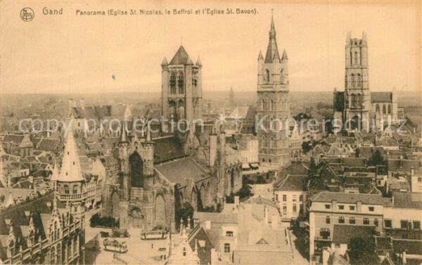 Gand Belgien Panorama Eglise Saint Nicolas le Beffro