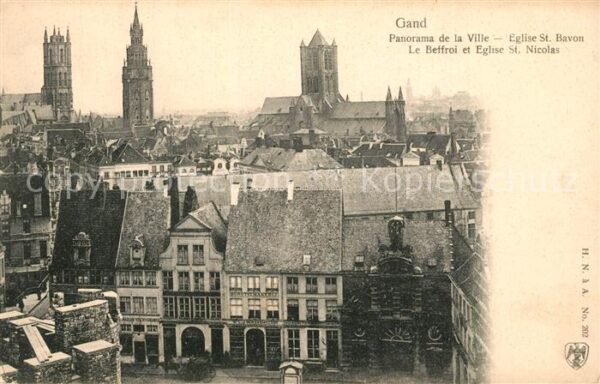 Gand Belgien Panorama de la Ville Eglise Saint Bavon