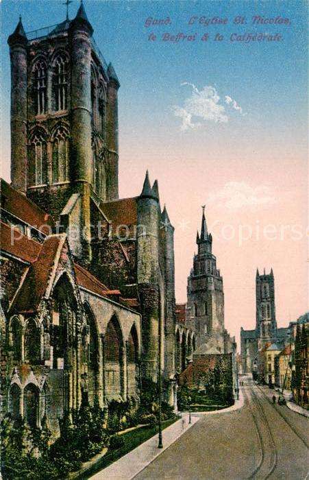 Gand Belgien Eglise Saint Nicolas le Beffroi et la C