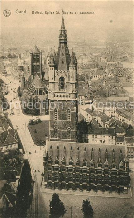 Gand Belgien Panorama de la ville avec Beffroi Eglis