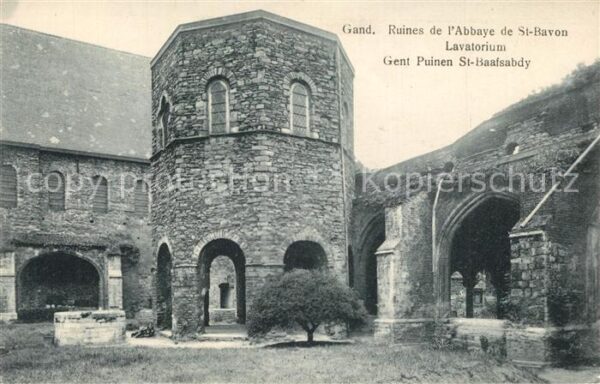 Gand Belgien Ruines de l'Abbaye de Saint Bavon Lavat