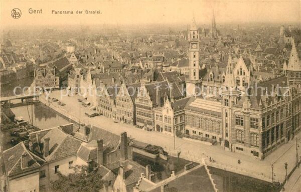 Gent Gand Flandre Panorama der Graslei