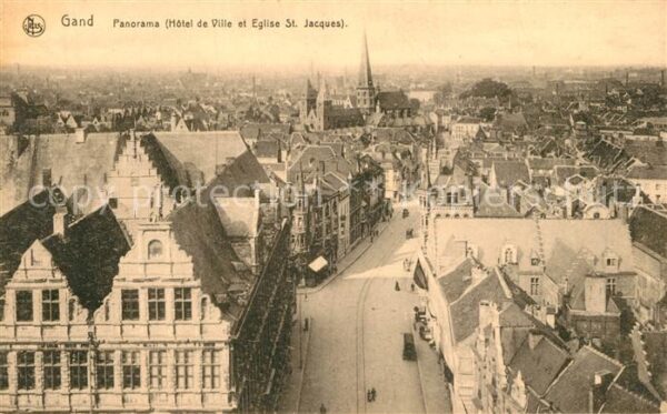 Gand Belgien Panorama de la ville Hotel de Ville Egl