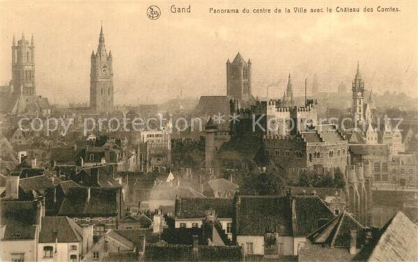 Gand Belgien Panorama du centre de la ville avec Cha
