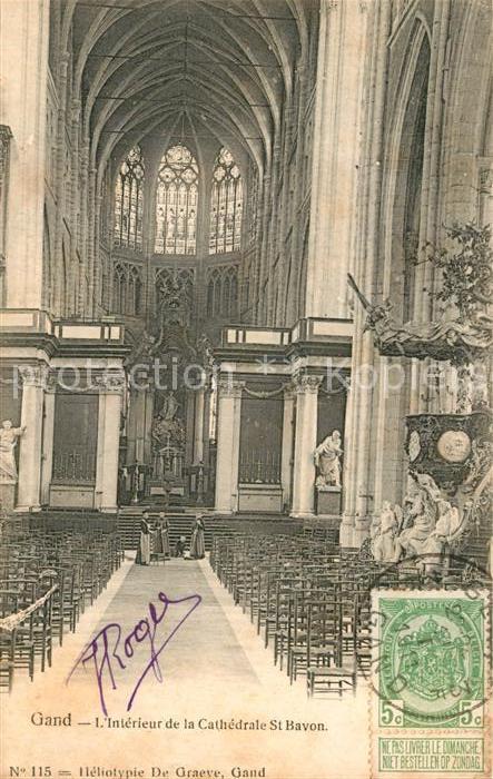 Gand Belgien Intérieur de la Cathedrale Saint Bavon