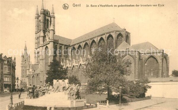 Gent Gand Flandre St Bavo s_Hoofdkerk en gedenkteeken der