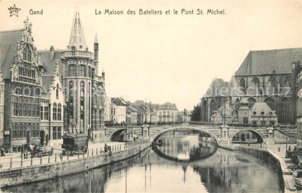 Gand Belgien La Maison des Bateliers et le Pont Sain