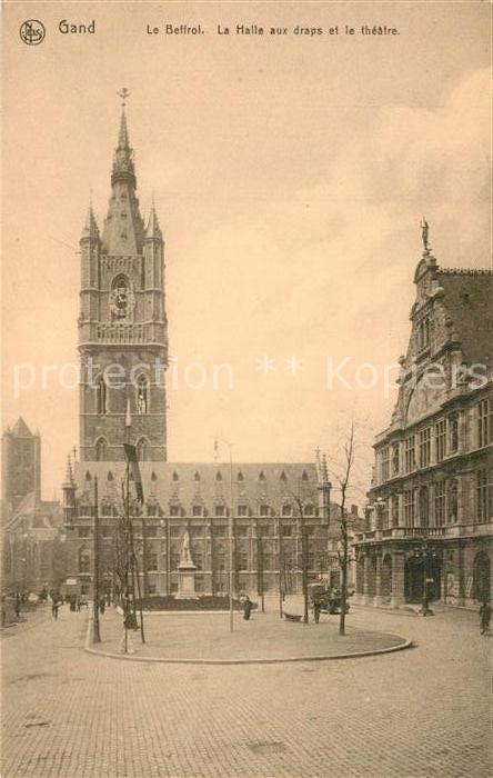 Gand Belgien Le Beffroi Halle aux draps et le Théâtr