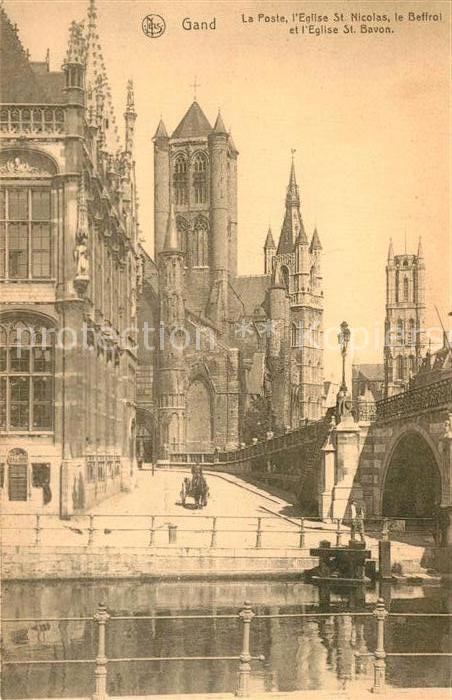 Gand Belgien La Poste Eglise Saint Nicolas le Beffro