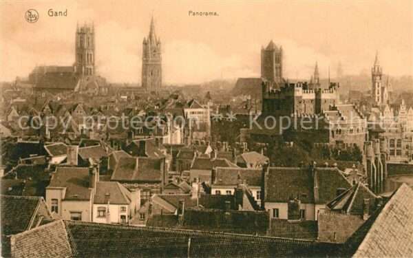 Gand Belgien Panorama de la ville Cathedrale le Beff