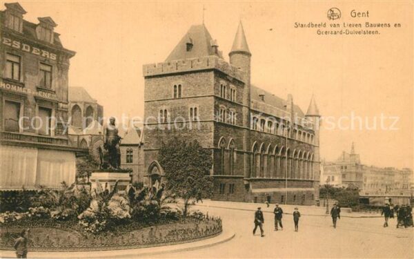 Gent Gand Flandre Standbeeld van Lieven Bauwens en Geeraa