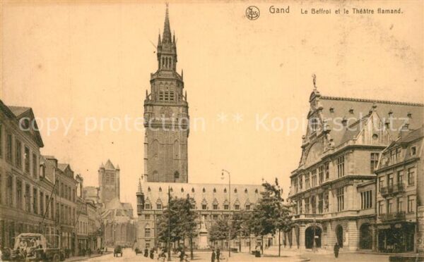 Gand Belgien Le Beffroi et le Théâtre flamand Glocke