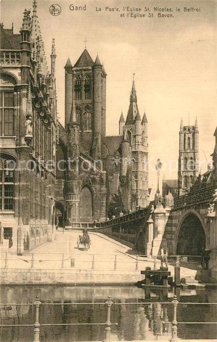 Gand Belgien La Poste Eglise Saint Nicolas le Beffro